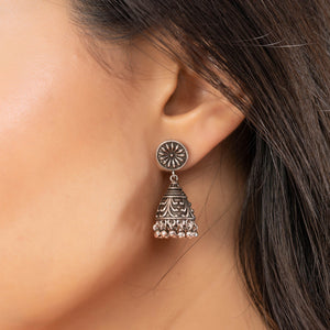 Lunar Charms Jhumka: 925 Sterling Silver
