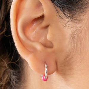 Dainty Garnet Drop Hoops