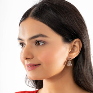 Gleaming Grace Jhumka: 925 Sterling Silver