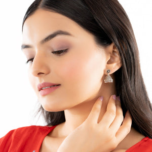 Heritage Bells Jhumkas: 925 Sterling Silver