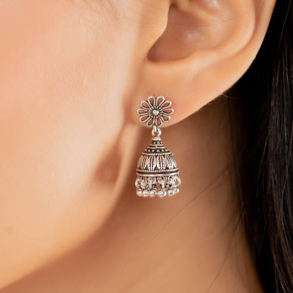 Starlit Charms Jhumkas: 925 Sterling Silver