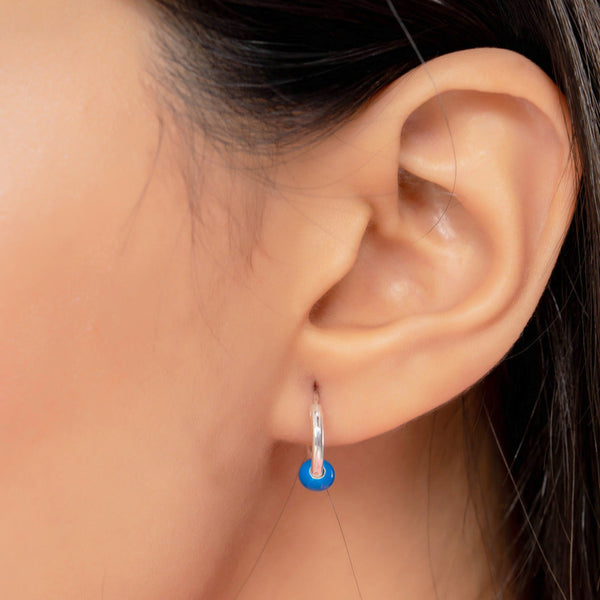 Dainty Garnet Drop Hoops
