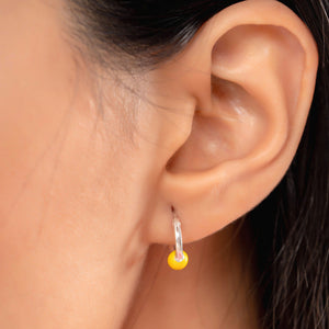 Dainty Garnet Drop Hoops