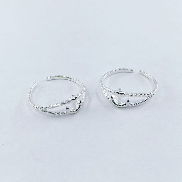 Sea Defined Silver Adjustable Toe Ring: 925 Sterling Silver