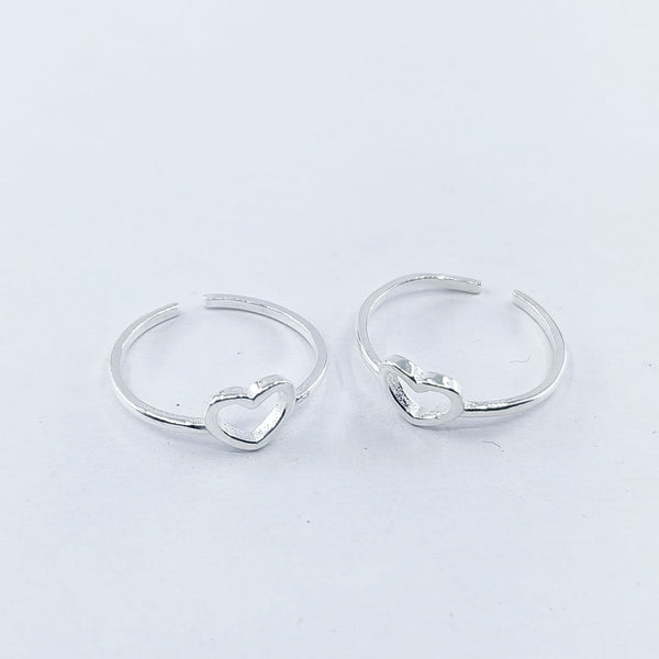 Little Hearts Silver Adjustable Toe Ring: 925 Sterling Silver