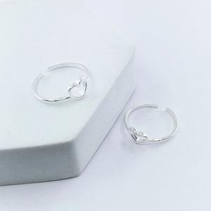 Little Hearts Silver Adjustable Toe Ring: 925 Sterling Silver