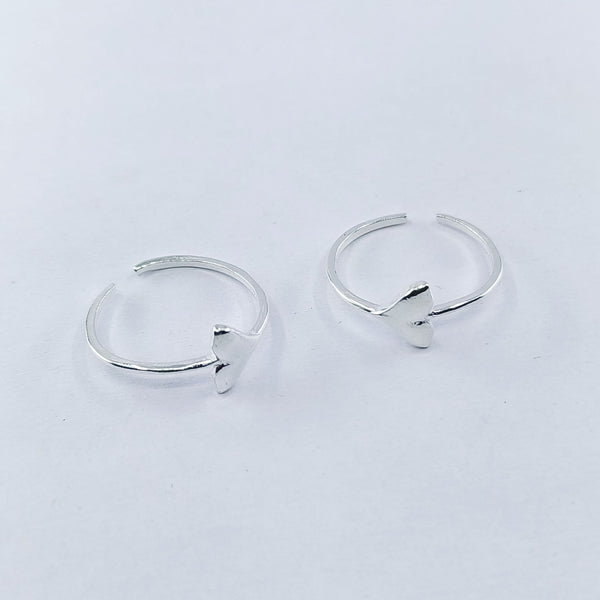 Mermaid Tale Adjustable Silver Toe Ring: 925 Sterling Silver