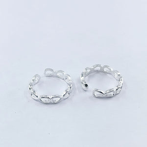 Infinitive Love Adjustable Silver Toe Ring: 925 Sterling Silver