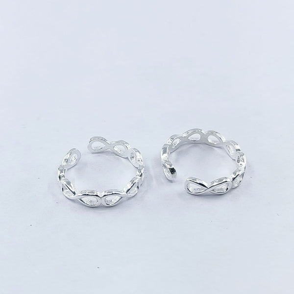 Infinitive Love Adjustable Silver Toe Ring: 925 Sterling Silver