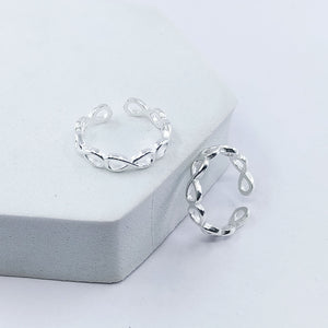 Infinitive Love Adjustable Silver Toe Ring: 925 Sterling Silver
