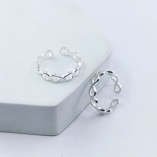 Infinitive Love Adjustable Silver Toe Ring: 925 Sterling Silver