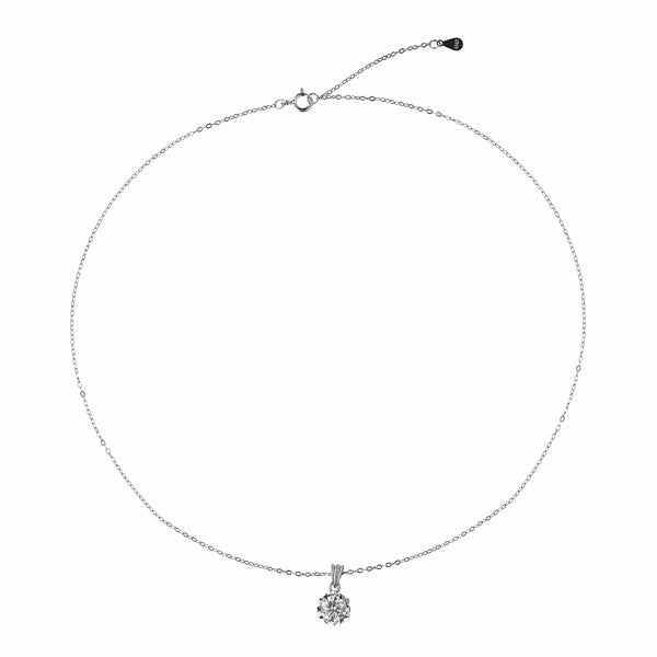 Single Drop Solitaire Lab Grown Moissanite Diamond Necklace 2.0 Carat