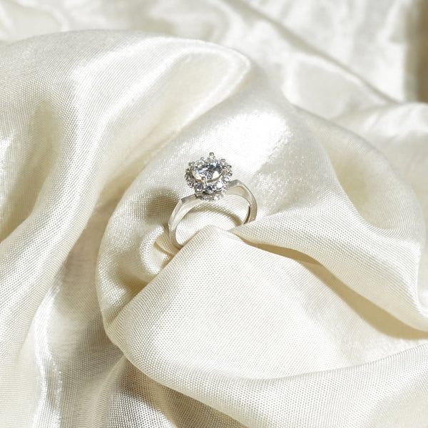 Iris Radiant Flower Moissanite Adjustable Diamond Solitaire Ring 1.0 Carat