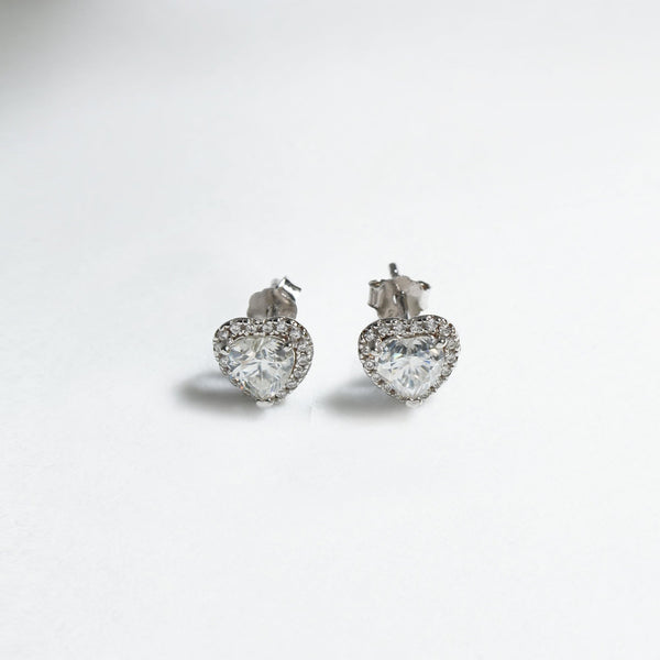 Sweet Hearts Lab Grown Moissanite Solitaire Earrings 1.0 Carat