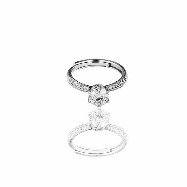 Symbolising Love Adjustable Lab Grown Moissanite Solitaire Diamond Ring 1.0 Carat