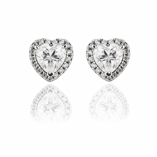 Sweet Hearts Lab Grown Moissanite Solitaire Earrings 1.0 Carat