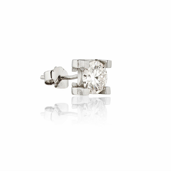 Simplistic Elegance Lab Grown Moissanite Solitaire Earring 2.0 Carat