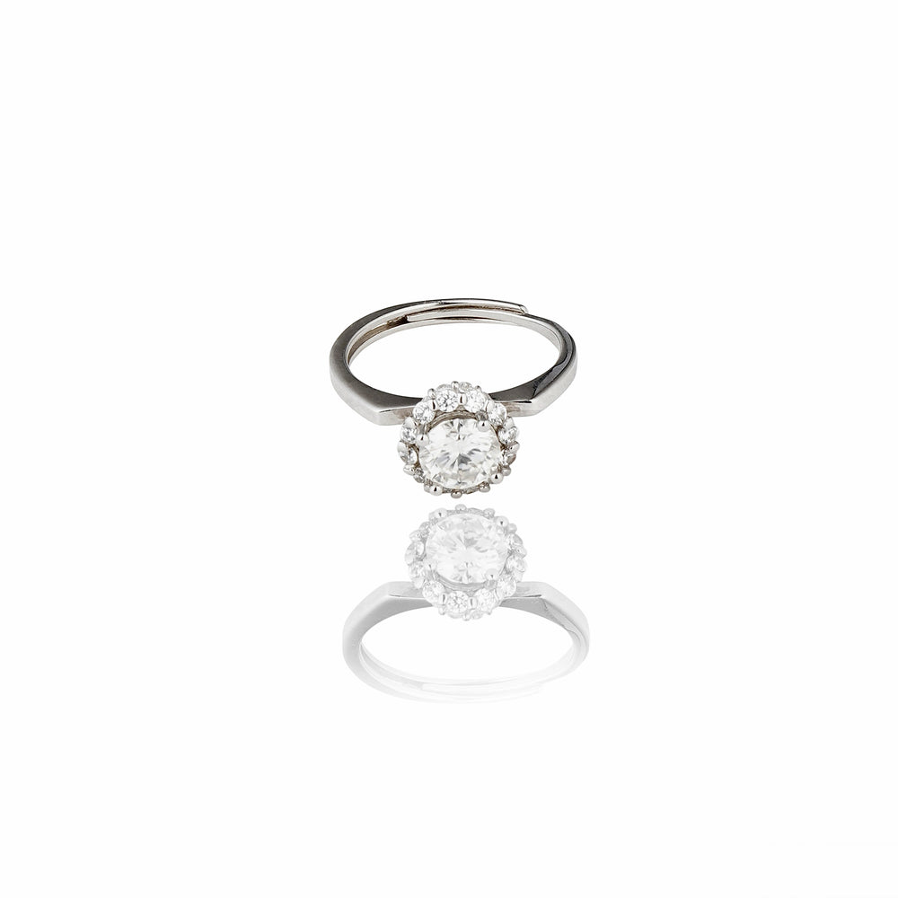 Iris Radiant Flower Moissanite Diamond Solitaire Ring 1.0 Carat