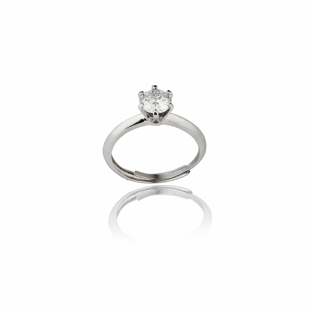 Moonlit Promise Adjustable Moissanite Diamond Solitaire Ring 0.50 Carat