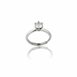 Moonlit Promise Adjustable Moissanite Diamond Solitaire Ring 0.50 Carat