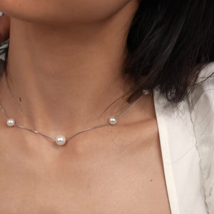 One layer Pearly Necklace: 925 Sterling Silver