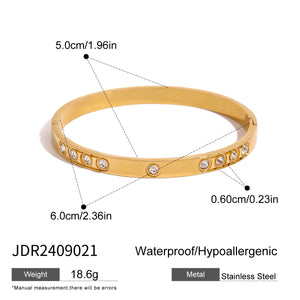 Razare Bracelet Teesta Gold Plated Zircon Studded Cuff Bracelet for Women | Elegant Open Kada Bangle | Minimal Luxury Daily Wear Jewelry