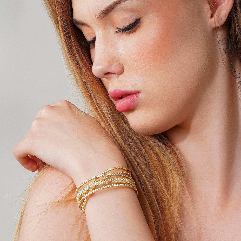 Razare Braclet Aesthetic Zirconia Bracelet: 18K Gold Plated