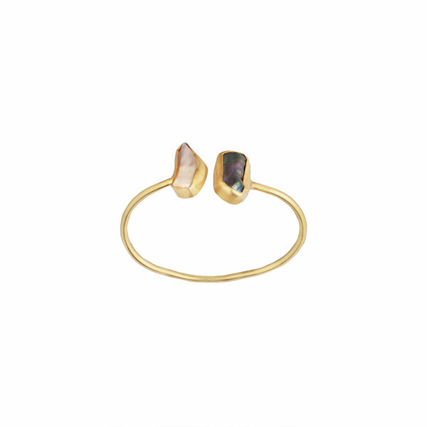 Razare Braclet Black Semi Precious Bracelet: 18K Gold Plated
