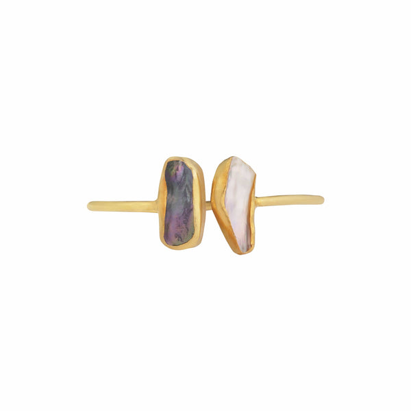 Razare Braclet Black Semi Precious Bracelet: 18K Gold Plated
