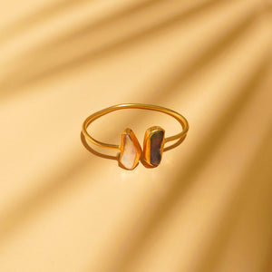 Razare Braclet Black Semi Precious Bracelet: 18K Gold Plated