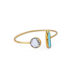 Razare Braclet Semi Precious Cuff Bracelet: 18K Gold Plated