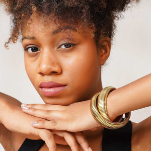 Razare Braclet Snake Elastic Stretchable Bangle: 18K Gold Plated