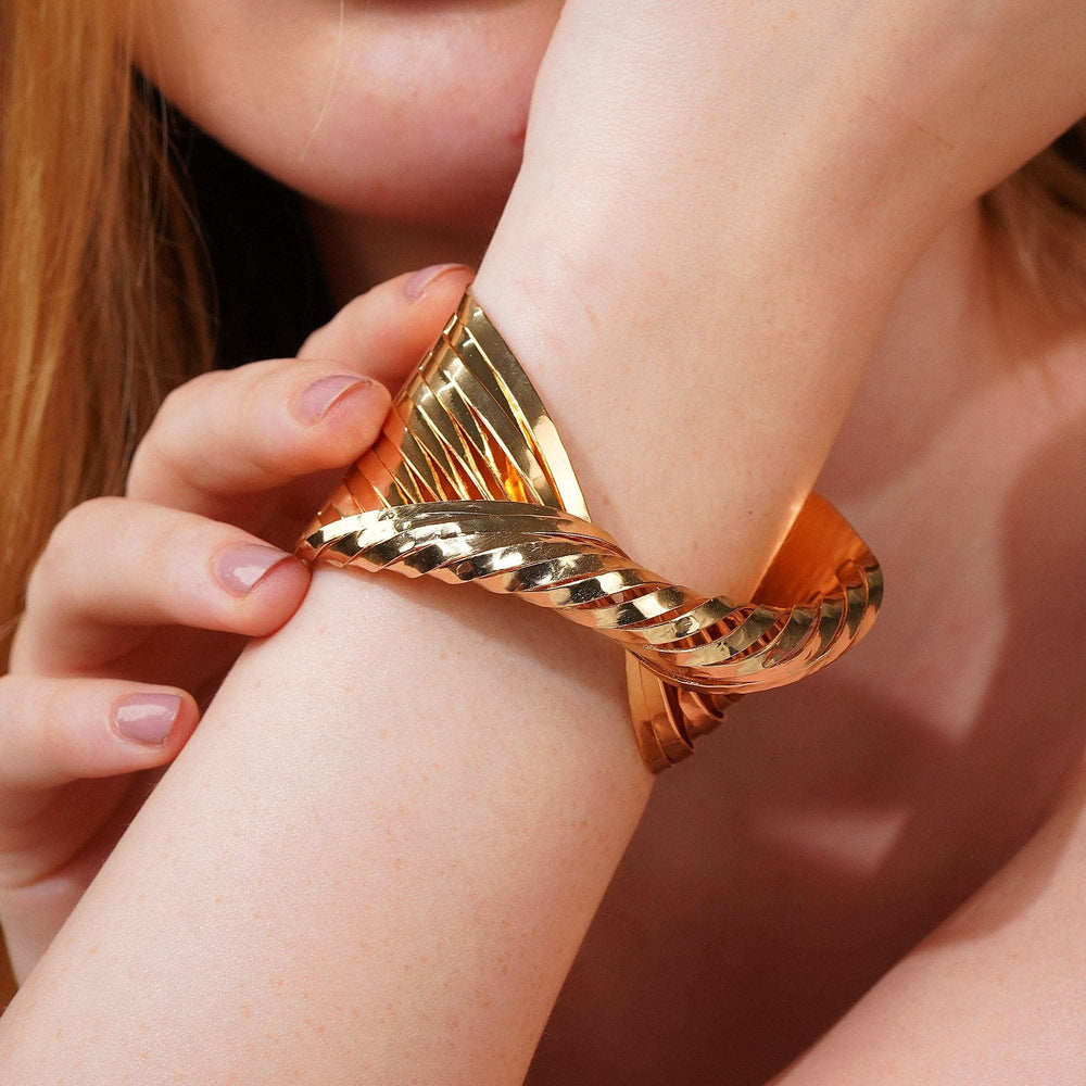 Razare Braclet Snake Skin Bracelet: 18K Gold Plated