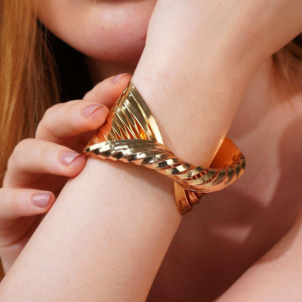Razare Braclet Snake Skin Bracelet: 18K Gold Plated
