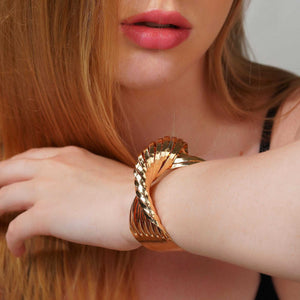 Razare Braclet Snake Skin Bracelet: 18K Gold Plated