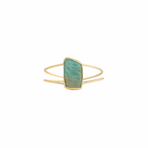 Razare Braclet Teal Semi Precious Stone Bracelet: 18K Gold Plated