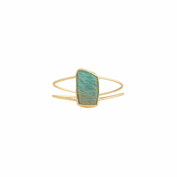 Razare Braclet Teal Semi Precious Stone Bracelet: 18K Gold Plated