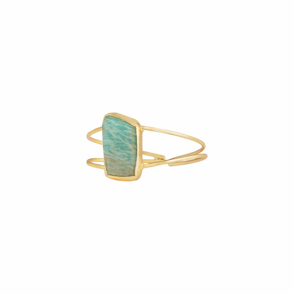 Razare Braclet Teal Semi Precious Stone Bracelet: 18K Gold Plated