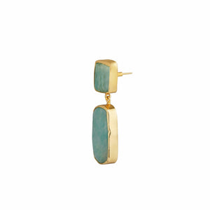 Razare Earrings Blue Stone Earrings: 18K Gold Plated