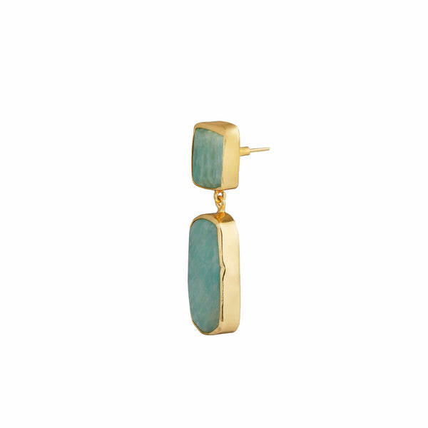 Razare Earrings Blue Stone Earrings: 18K Gold Plated