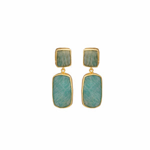 Razare Earrings Blue Stone Earrings: 18K Gold Plated