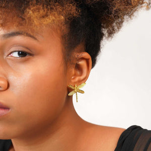 Razare Earrings Dragon Fly Earrings: 18K Gold Plated