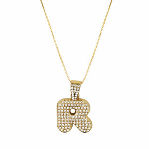 Razare Earrings Gigi Hadid Initial Pendant: 18K Gold Plated