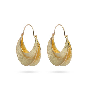 Razare Earrings Gold Round Boat Stye Earring: 18K Gold Plated