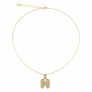 Razare Earrings H Gigi Hadid Initial Pendant: 18K Gold Plated