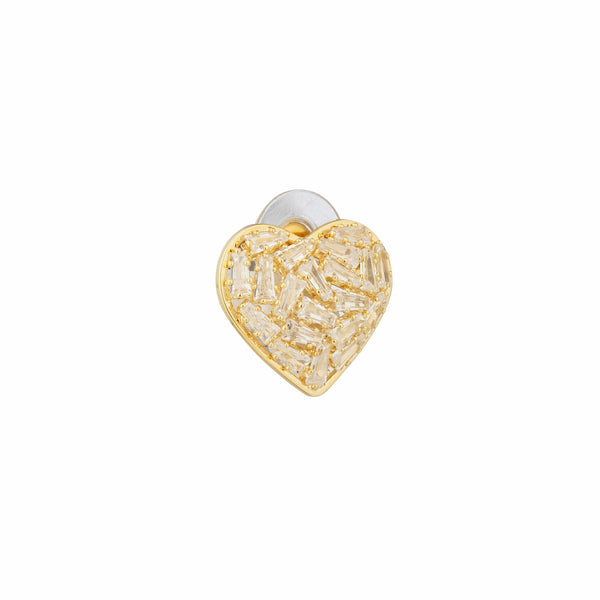 Razare Earrings Heart Shape Zirconia Earrings: 18K Gold Plated