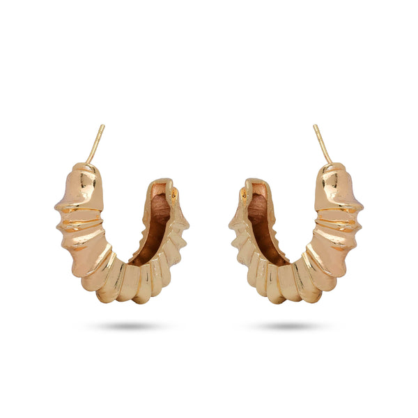 Razare Earrings Metal Textured Earrings: 18K Gold Plated