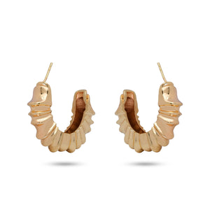 Razare Earrings Metal Textured Earrings: 18K Gold Plated