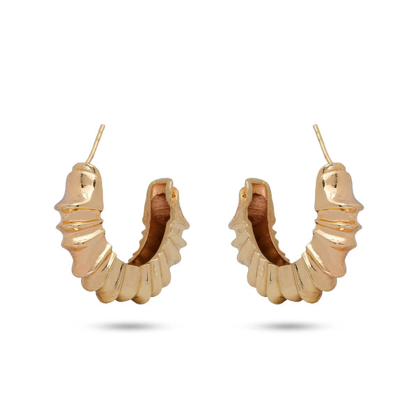 Razare Earrings Metal Textured Earrings: 18K Gold Plated