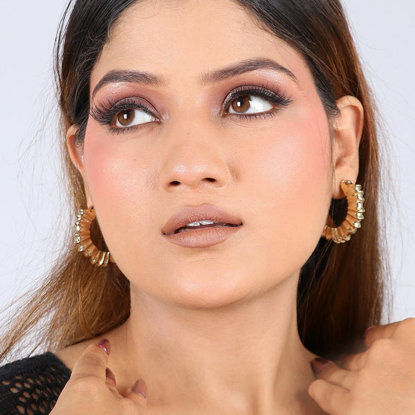 Razare Earrings Metal Textured Earrings: 18K Gold Plated